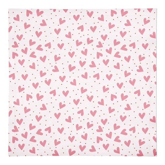 Heart Polka Pattern 10" x 10" Cotton Twill Napkin